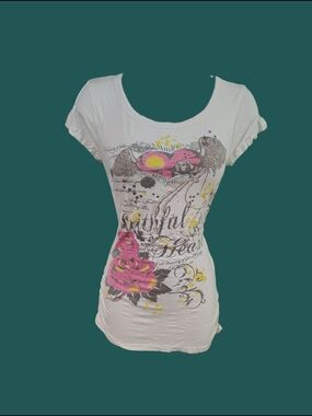 Y2K Euro XS Indie McBling Grunge Graphic Tee Vintage Euro Pool Girl